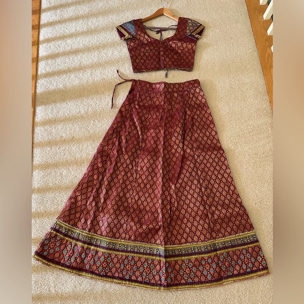 Brocade Chaniya choli in size small.
